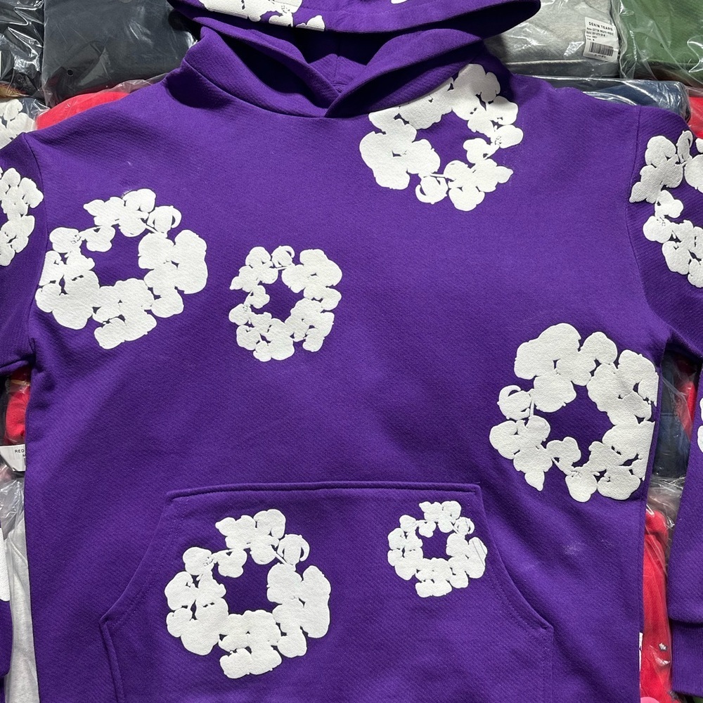 Denim Tears The Cotton Wreath Hoodie ‘Purple’ - Picture 6 of 7